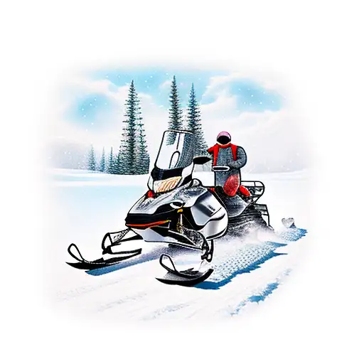 outdoors space snowmobiles tattoo design idea