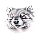 Tasmanian devil and red panda sitting on branch together tattoo design idea