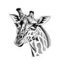 Giraffe with astronaut helmet tattoo design idea