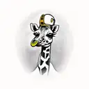 Giraffe with astronaut helmet tattoo design idea