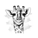 Giraffe with astronaut helmet tattoo design idea