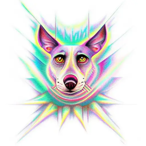 Courage the Cowardly Dog a little distorted psychedelic tattoo design idea