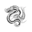 Snake moon dragon snake tattoo design idea