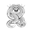 Snake moon dragon snake tattoo design idea
