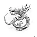 Snake moon dragon snake tattoo design idea