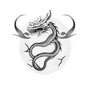 Snake moon dragon snake tattoo design idea