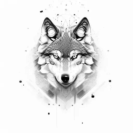 black 3 face wolves, one howling, the second looking somewhere and thirs one snarling tattoo design idea