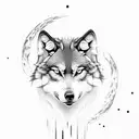 black 3 face wolves, one howling, the second looking somewhere and thirs one snarling tattoo design idea