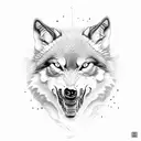 black 3 face wolves, one howling, the second looking somewhere and thirs one snarling tattoo design idea