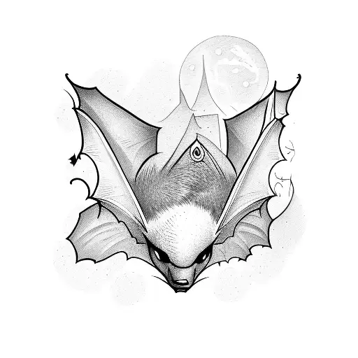 Bats and words haha tattoo design idea