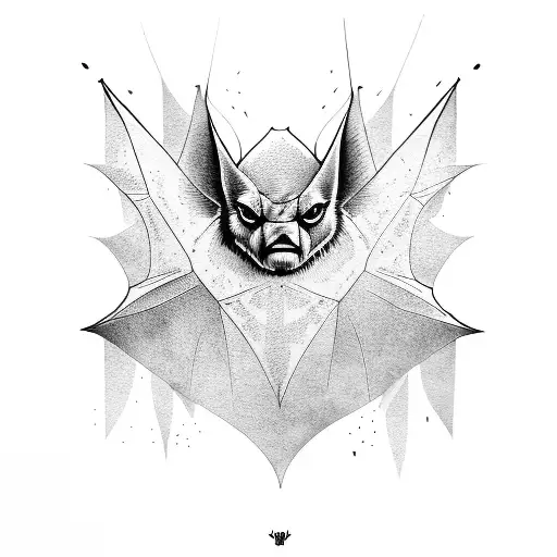 Bat and haha tattoo design idea