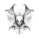 Bat and word haha tattoo design idea