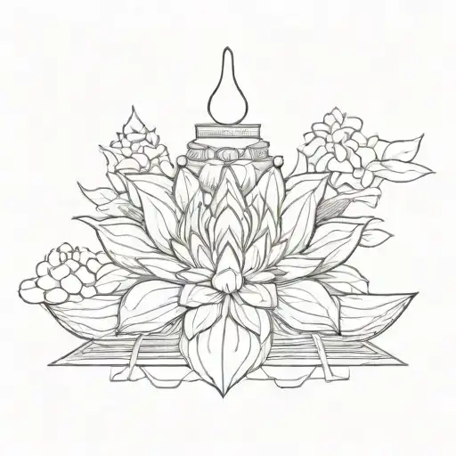buddhist petal structure tattoo design idea