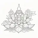 buddhist petal structure tattoo design idea