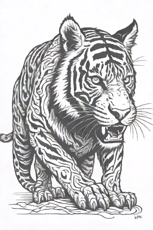 sabertooth tiger tattoo design idea