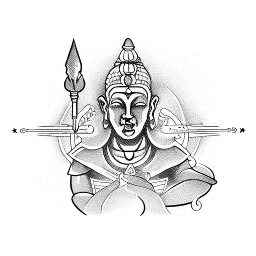 abracadabra, wizard, sagittarius, buddha tattoo design idea