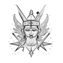 abracadabra, wizard, sagittarius, buddha tattoo design idea