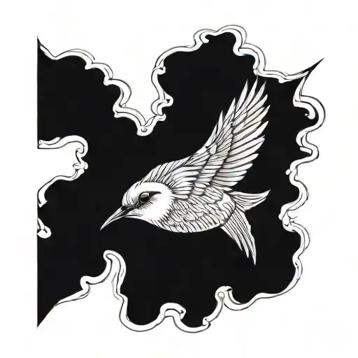 pallid swift bird flying tattoo design idea