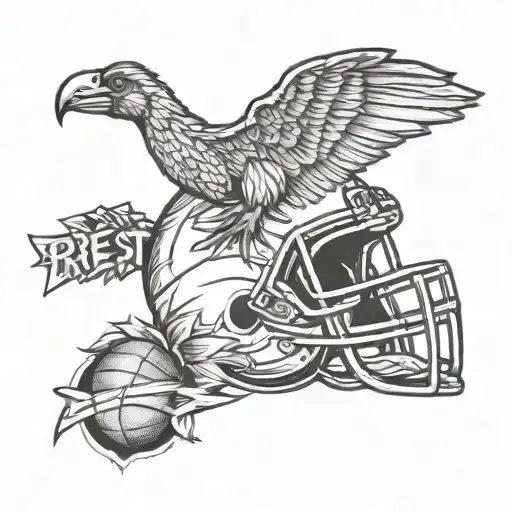 rest in peace to uncle brandon. include cowboys helmet, basketball, bird wings and june 10-june 26 date  tattoo design idea