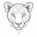lion cub with fox tattoo design idea