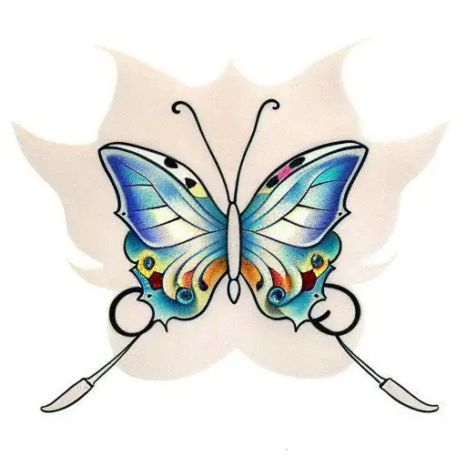 butterfly with smoke trail tattoo design idea