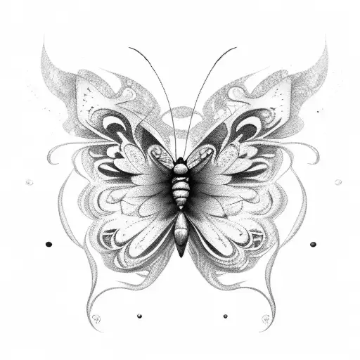butterfly with smoke tattoo design idea
