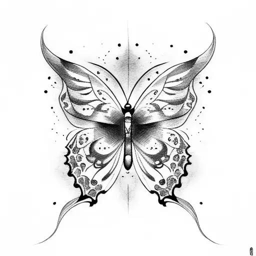 butterfly with smoke trail tattoo design idea