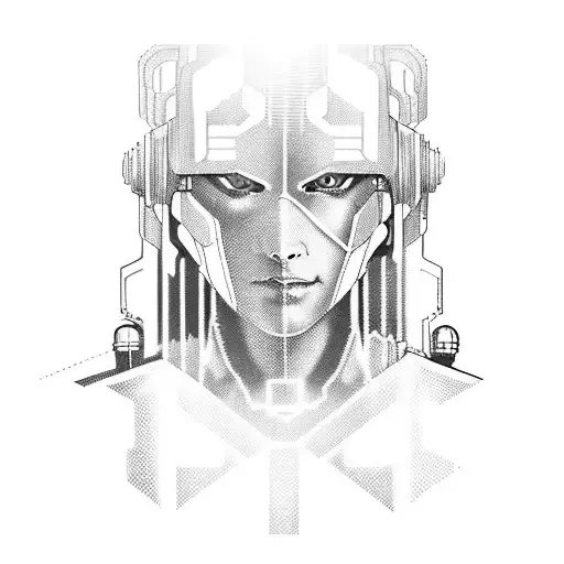 Cyberpunk 2077 under the knee sleeve tattoo design idea