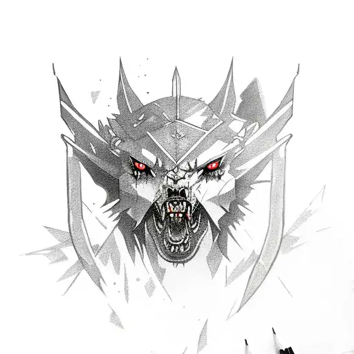 witcher under the knee sleeve tattoo design idea