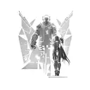 Cyberpunk 2077 under the knee sleeve tattoo design idea