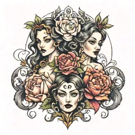 3 sisters tattoo design idea