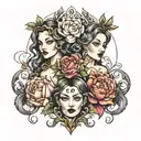3 sisters tattoo design idea