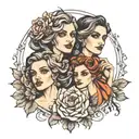 3 sisters tattoo design idea