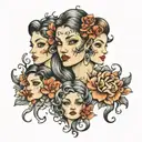3 sisters tattoo design idea