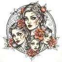 3 sisters tattoo design idea
