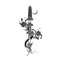 a samurai sword tattoo design idea