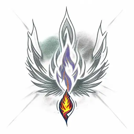 phoenix flames tattoo design idea