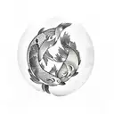 firefox between koi fish tattoo design idea