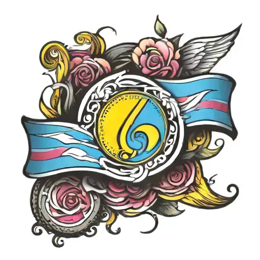 pansexual pride flag incorporated, dyslexia symbol within tattoo design idea