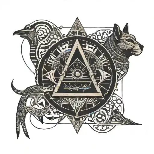 Egyptian symbols tattoo design idea
