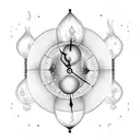 Hourglass The top of the clock should be raindrops. In the centre, must be a flame. And the bottom must be sand tattoo design idea