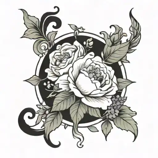 February July August November December Birth Flowers tattoo design idea