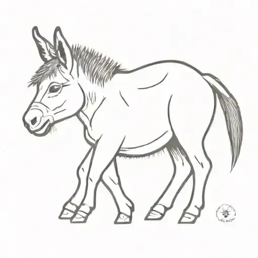 little donkey tattoo design idea