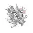 Sparrow tattoo design idea