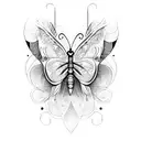 BUTTERFLY WITH TRIBAL tattoo design idea