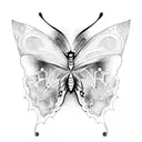 BUTTERFLY WITH TRIBAL tattoo design idea