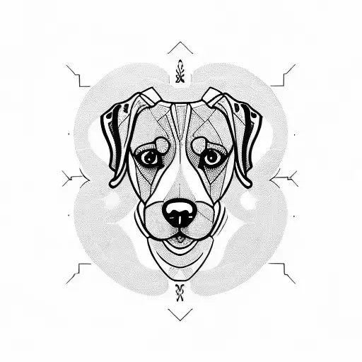 beagle and labrador tattoo design idea