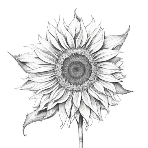 a sunflower, willow tree branch, and meadow flowers tattoo design idea