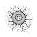a sunflower, willow tree branch, and meadow flowers tattoo design idea