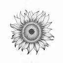 a sunflower, willow tree branch, and meadow flowers tattoo design idea